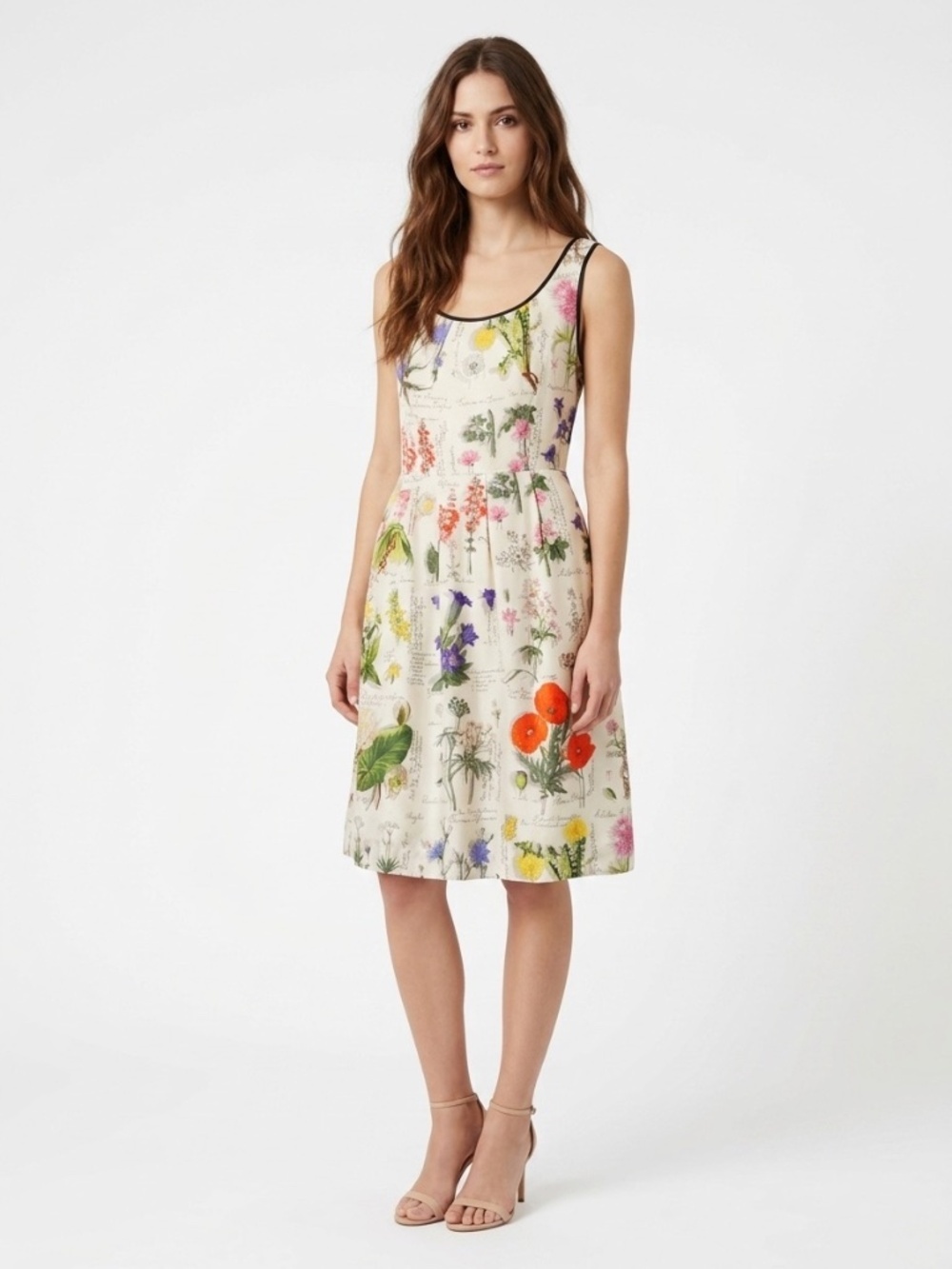 Moulinette Soeurs Anthropology Floral Print  Babydoll Dress Sz 6P 100% silk